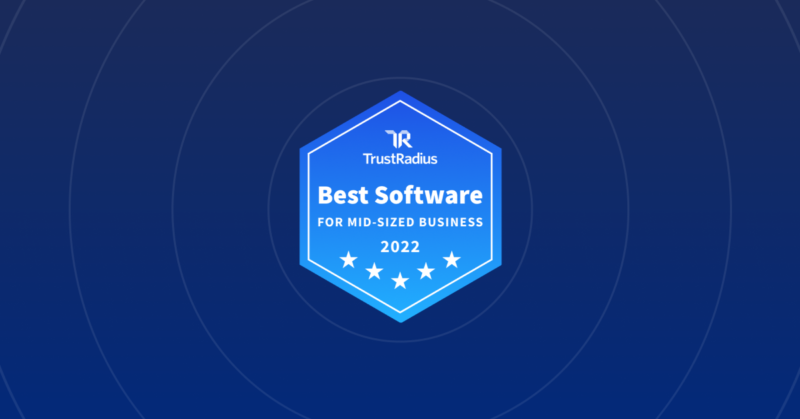 2022 TrustRadius Best Software Badge For Mid-Sized Business