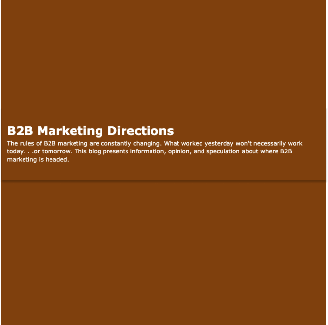 B2B Marketing Directions